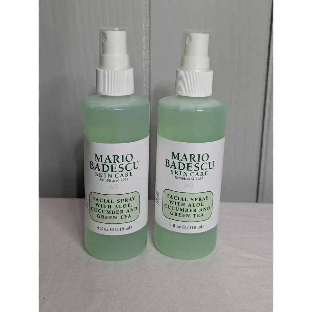 2 lot Mario Badescu skin care 4oz facial spray Aloe cucumber green Tea brand NEW